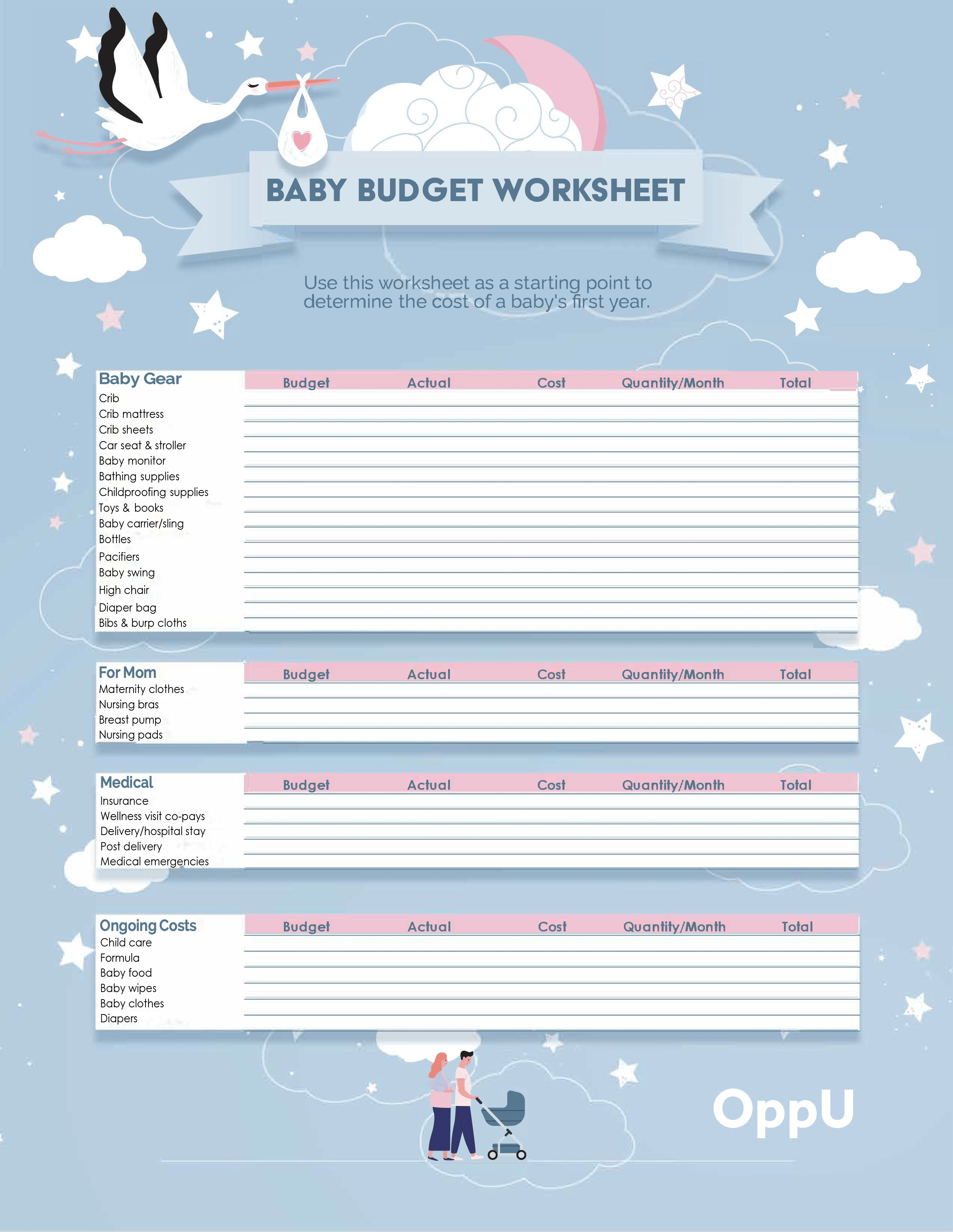 TheLending Baby Budget Worksheet